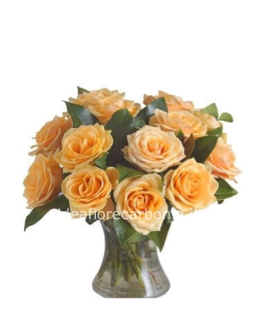 Bouquet con 9 roselline arancio