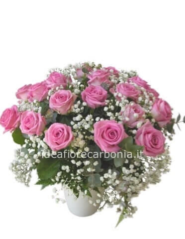 Bouquet con 9 roselline rosa