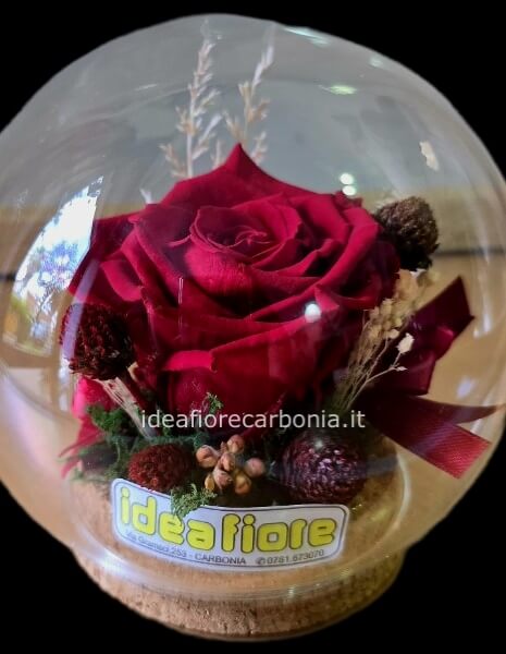 Composizioni realizzate artigianalmente con fiori veri che mantengono la loro forma nel tempo